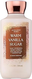 Bath & Body Works Warm Vanilla Sugar Body Lotion, Lightweight Daily Moisturizer with Shea Butter & Coconut Oil, Sparkling Sugar and Sweet Vanilla Scent, 8 fl oz - 1 Pack