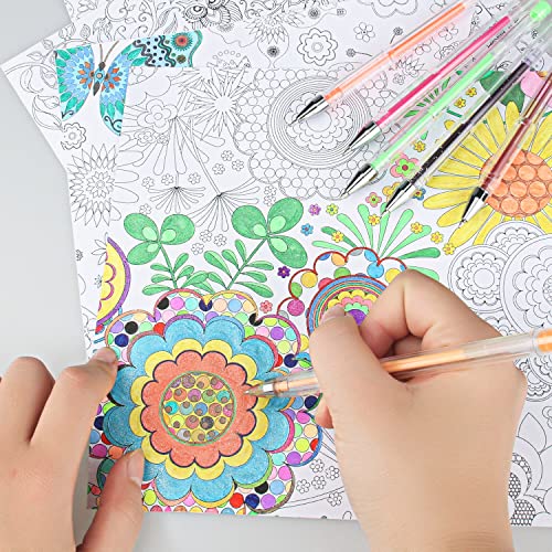 Sikao 100 Unique Colors Gel Pens For Adult Coloring Book Markers No Bleed, Colored Gel Pens Bulk, Colorful Gel Pen Set Assorted Gel Ink Metallic Pastel Rainbow Neon Sparkly Glitter Gel Pens For Kids #TOP3