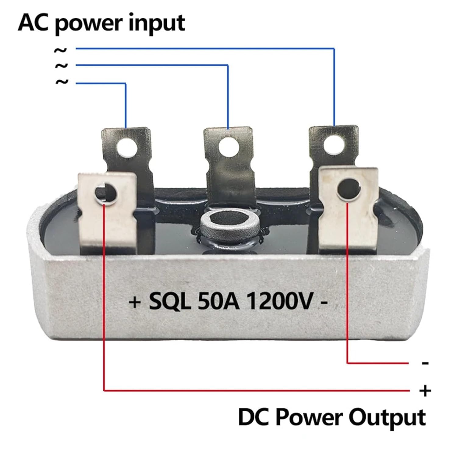 SQL50A 1200V Three Phase Diode Bridge Rectifier with Aluminum Metal Case 50Amp SQL50A Module