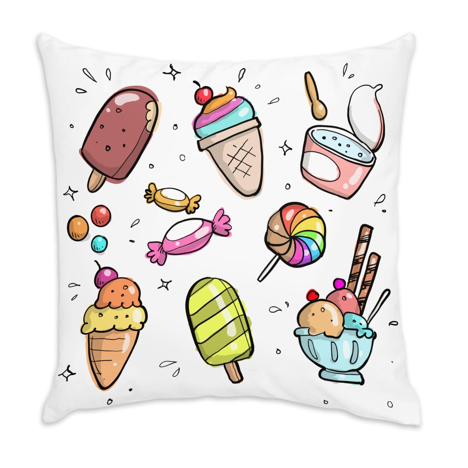 Coussin en velours aquarelle pour décorer une chambre d'enfant originale et cosy