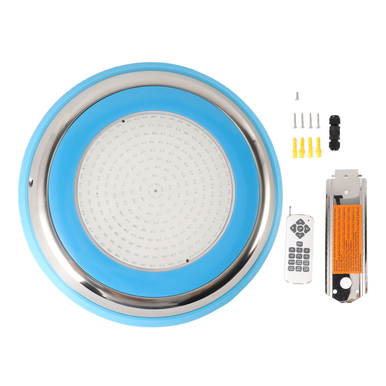 Cocoarm 18W RGB-LED-Poolleuchte, Edelstahl-LED-Poolleuchte AC12V mit Fernbedienung, IP68 Wasserdicht, Speicherfunktion, Wandmontage für Pools, Springbrunnen, Teiche