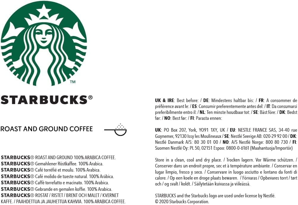 STARBUCKS Single-Origin Colombia Café Molido De Tostado Medio, 200g x 1
