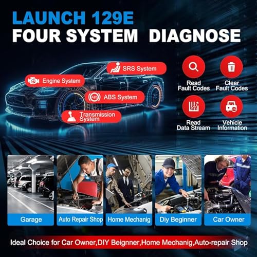 Launch Obd2 Scanner Crp129E 2023 Newest Elite Ver, Engine/Abs/Srs/Tcm Scan Tool 8 Reset Oil Lamp/Epb/Tpms/Sas/Throttle Body,Android 7.0,Wi-Fi Lifetime Free Update,Auto Vin,Print Report #TOP1