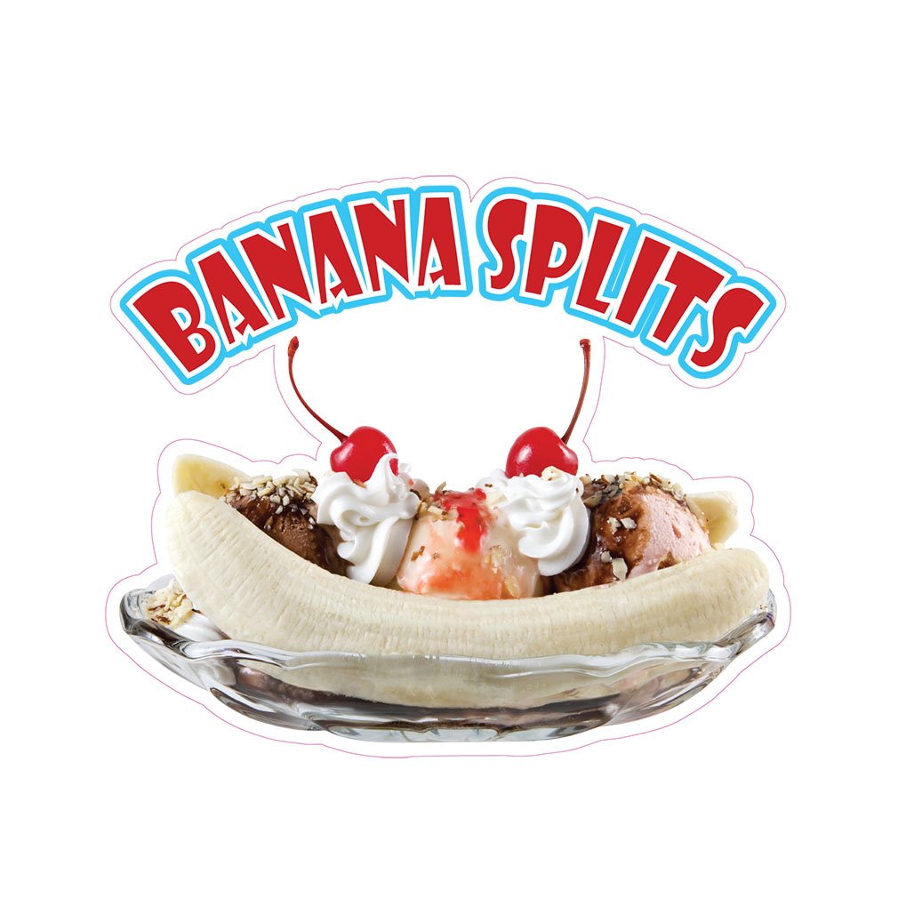 Banana Splits Concession Restaurant Food Truck Die-Cut Vinyl Sticker 10 inches