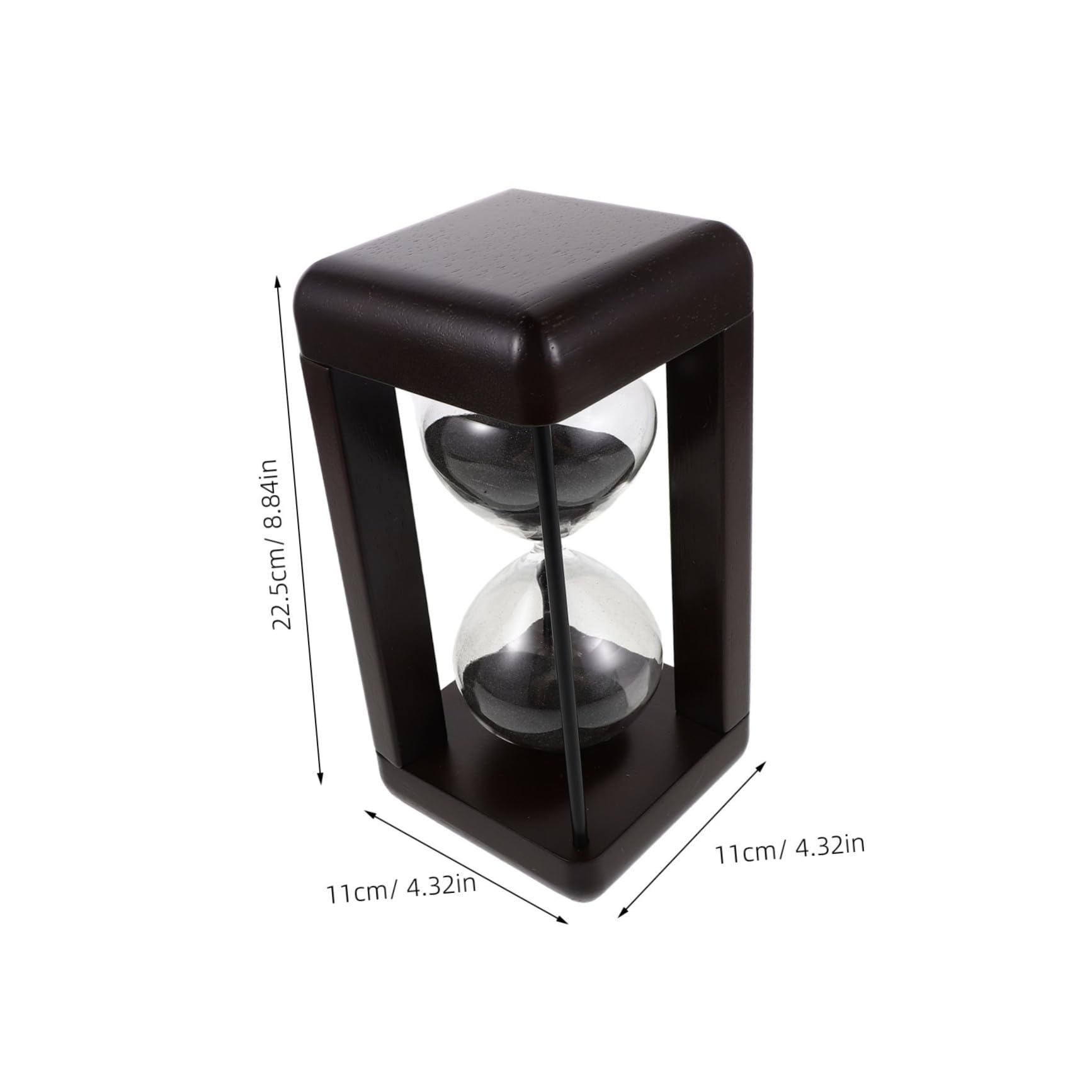 Vintage Szklany Klepsydra Timer z Czarnym Piaskiem Dekoracyjny Retro Zegar Do Biura Kuchni Restauracji i Sauny Precyzyjny Mechanizm Odmierzania Czasu Stylowy Zegar Piaskowy Biurko
