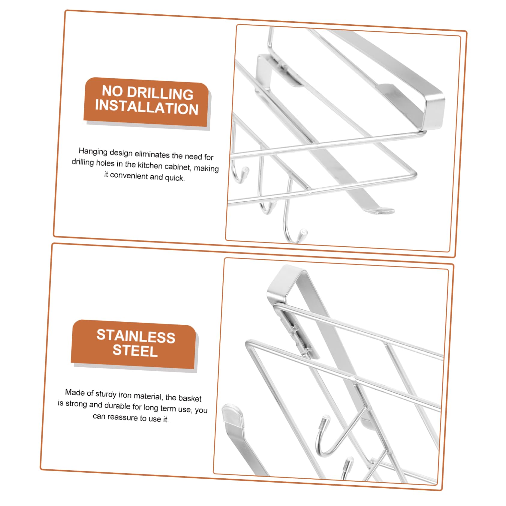 Scaffale di Stoccaggio Cucina Sospeso 25cm in Acciaio Inox