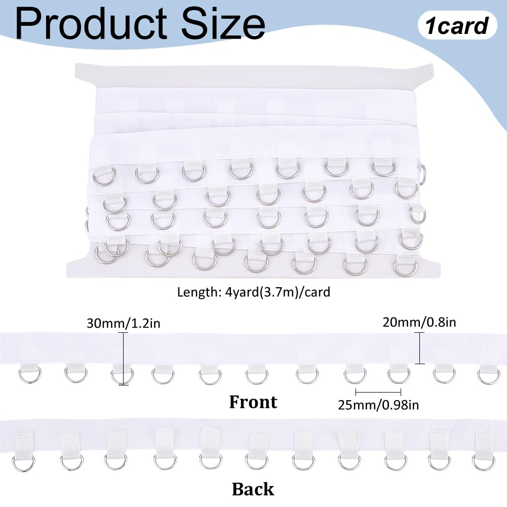 MAYJOYDIY 3.6m White Grommet Trim with D Rings 30mm Eyelet Grommet Tape Eyelet Trimming Ribbon Strip Twill Tape for Sewing Garment Corset Shirt Dress Skirt Decoration - Image 2