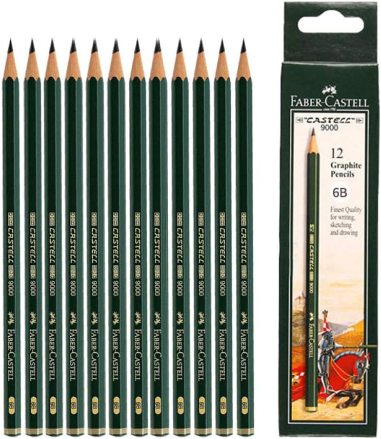 YYMIYU Sketch 6B Pencil 12 Packs of Art Student Professional Drawing Pencils