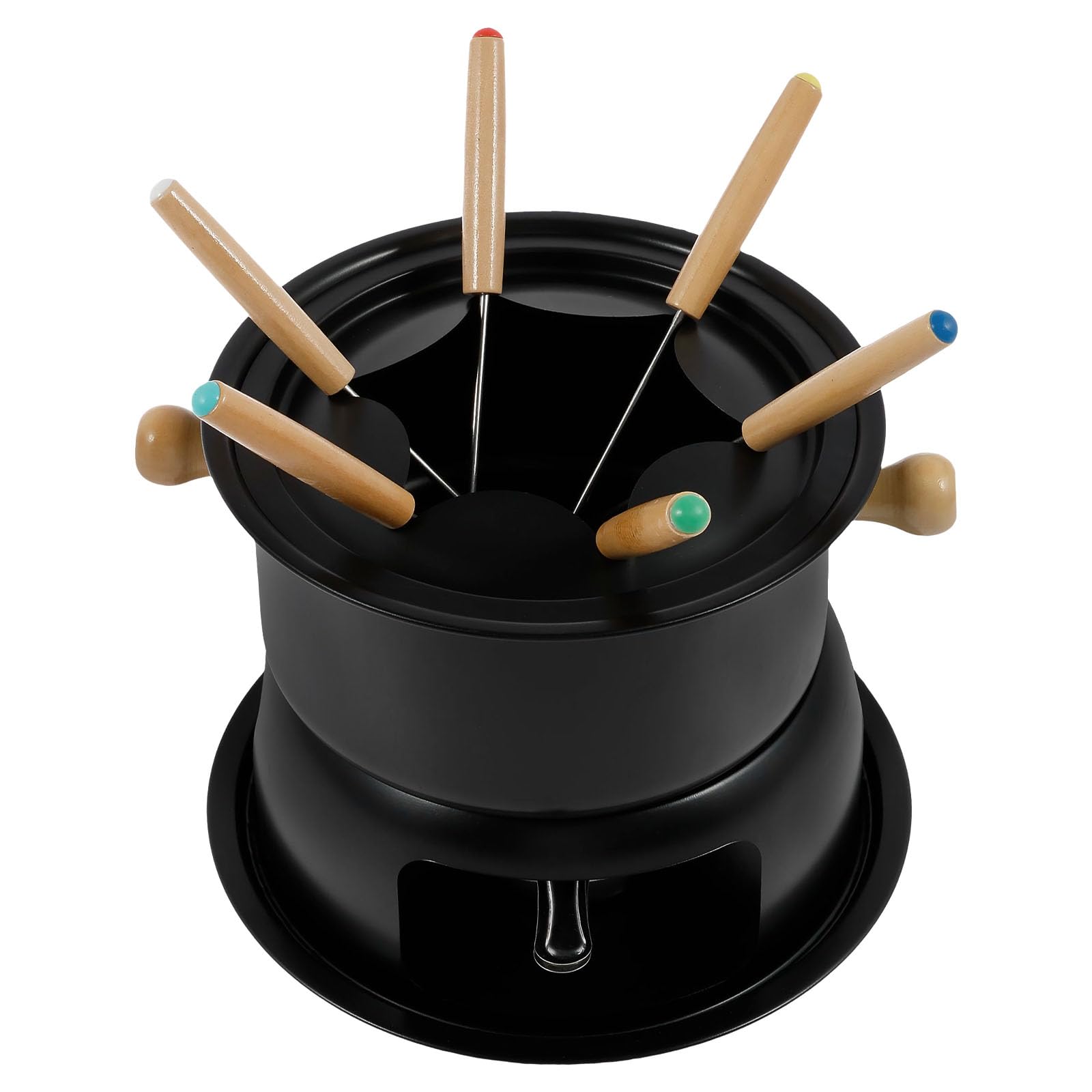 Kit versatile per fonduta di formaggio, cioccolato, fonduta, in acciaio inox, set di pentole per fonduta anche per riscaldare fonduta, set protettivo per fonduta con 6 forchette per sciogliere