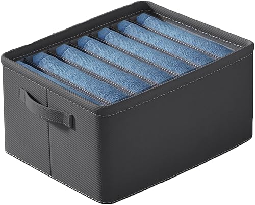 FixtureDisplays Organizador de armario para armario, papelera de almacenamiento de tela con 7 ranuras, color gris oscuro, divisores de cajones