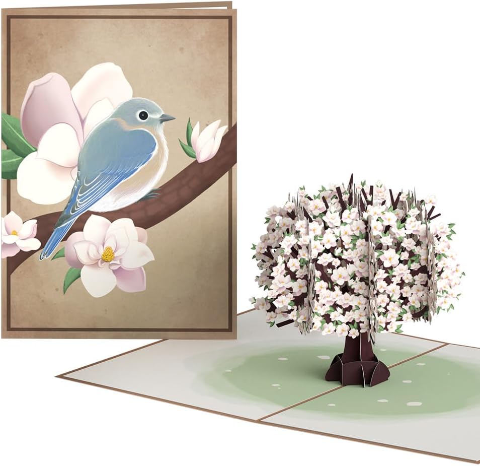 Lovepop Everyday Pop-Up Card for Her and Him - 3D Greeting Cards for Boys, Girls, Men, Women - Pink Magnolia Tree - 5" x 7" Card - Blank Notecard & Envelope Included