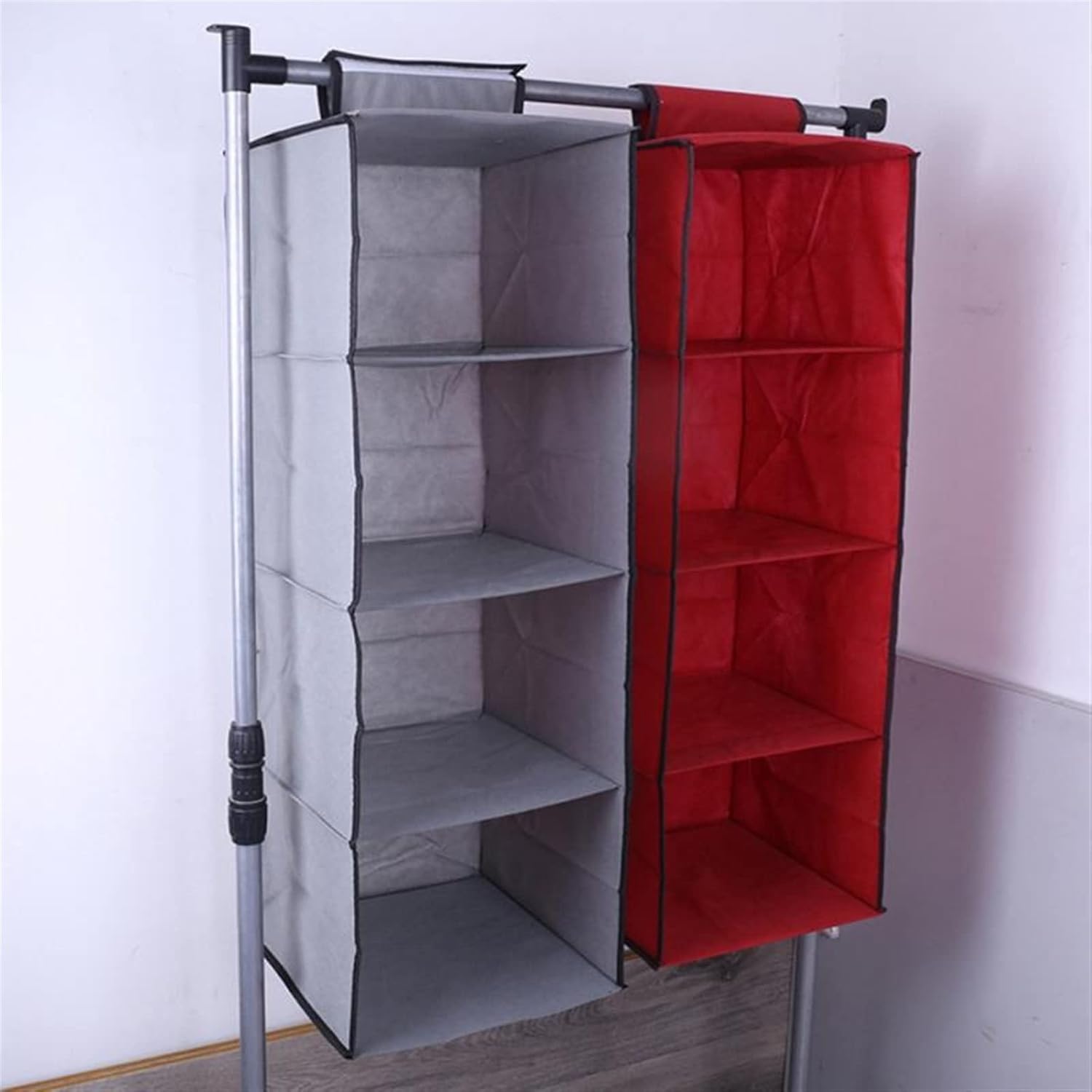 Combined Closet 3Pcs Hanging Wardrobe Organizer Closet Cabinet Drawer Clothes Storage Clothing Home Organization Portable Drawer Type Clothes Hangers Combination Closet(B)