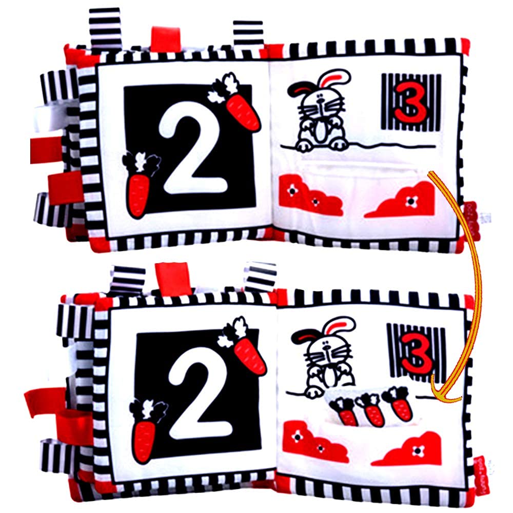 2 Black and White Book for Newborns Visual Stimulation High Contrast Baby Toy Touch and Feel