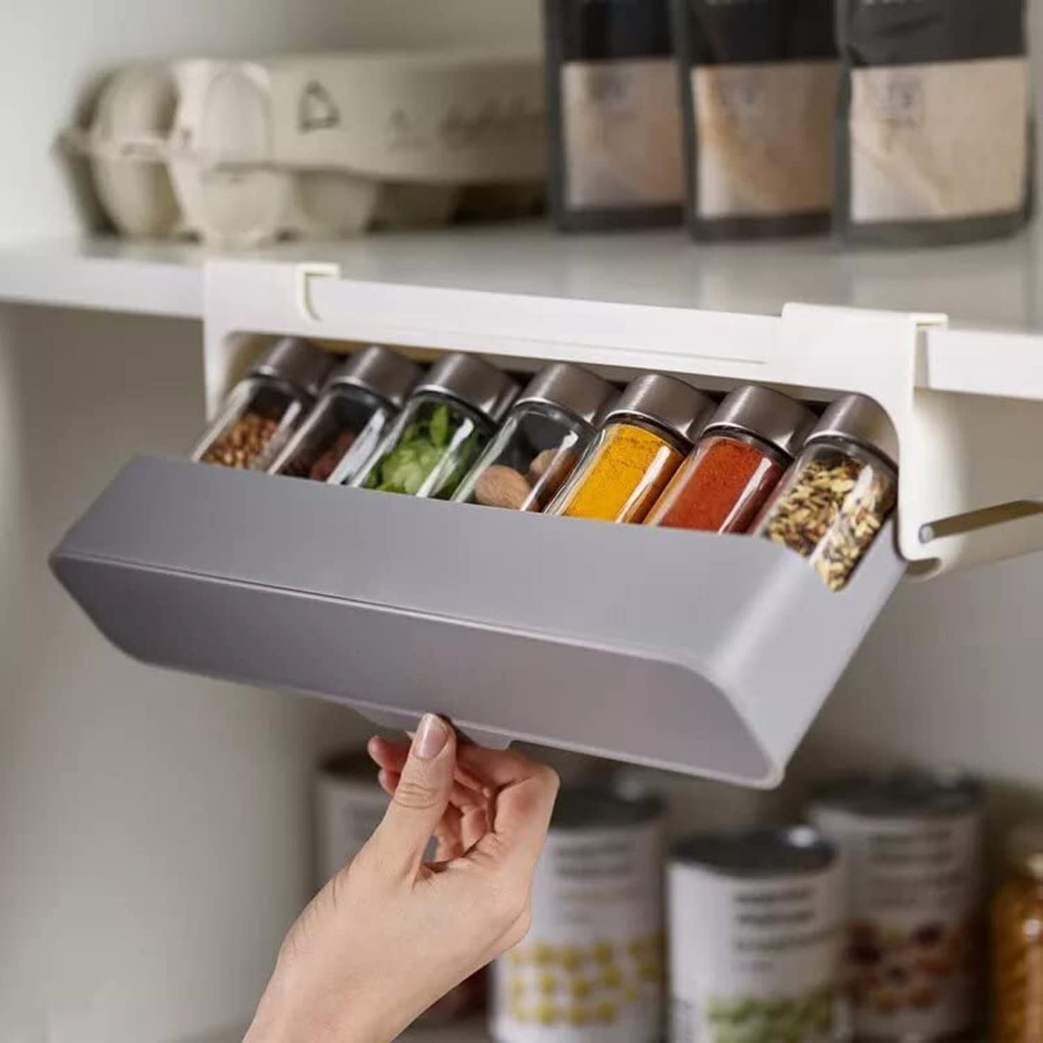 House of Quirk Kitchen Spice Rack With Wall Mounted Hanging Spice Rack Organizer with Efficient Storage Under-Shelf Spice Rack (Jar Not Included, White, Plastic, Hanging Shelves) (B0BSNMDHSX) Amazon Price History, Amazon Price Tracker