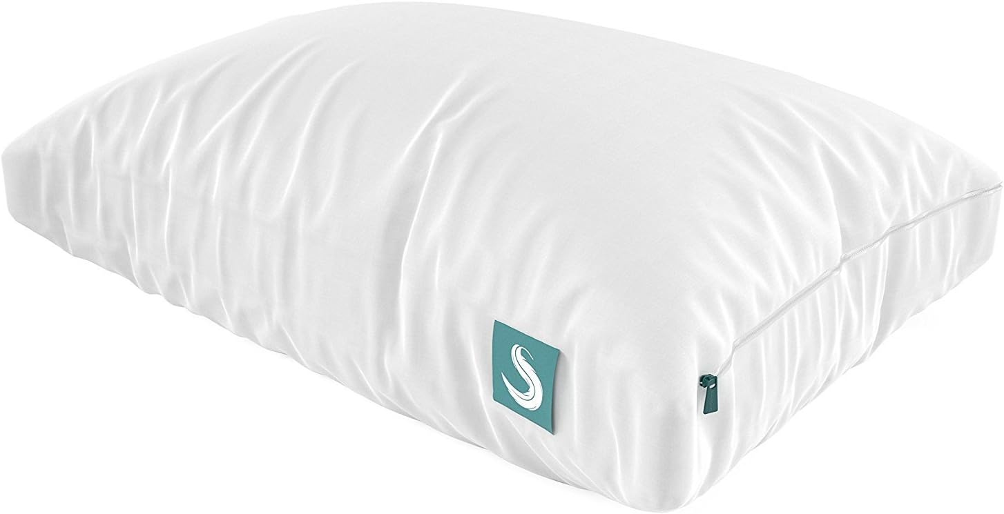 Sleepgram Bed Pillow - PREMIUM Adjustable Loft - Soft Microfiber Pillow with washable removable cover - 18 x 33 - King size, White