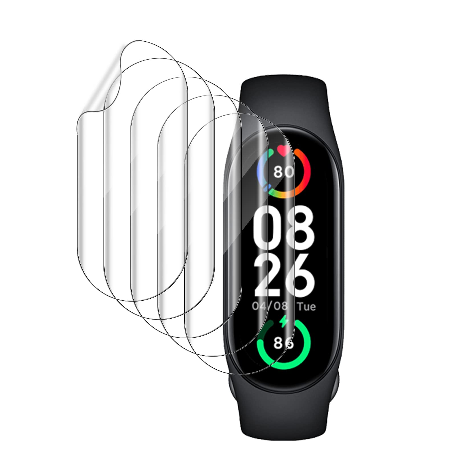 QULLOO [3 Pack Screen Protector for Xiaomi Band 7,HD Soft TPU Screen Protective Film [Bubble Free] [Anti-Scratch] - Transparent