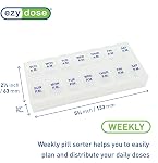 Ezy Dose Weekly (7-Day) AM/PM Pill Organizer, Medium Medicine Case, Natural | Daily Vitamin Box & Supplement Planner, Pop-Up Lids, 2 Times a Day Compact Pill Holder, Portable & Travel-Friendly, BPA-Free