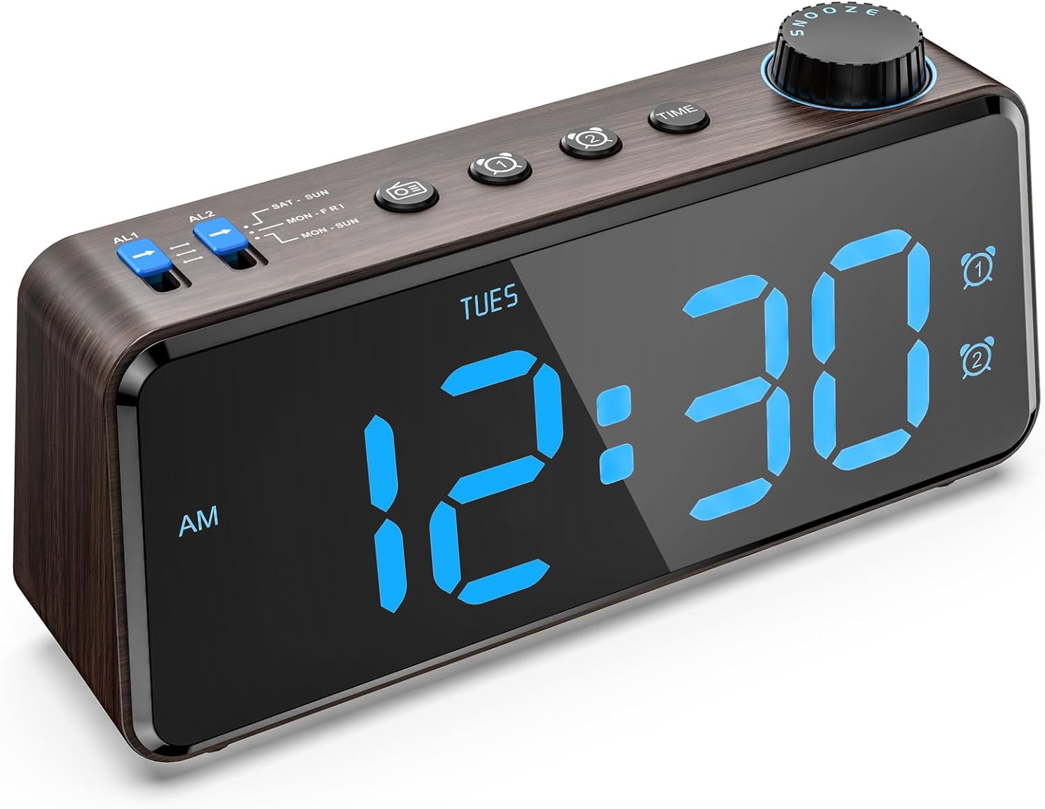 ANJANK Upgrade Digital Alarm Clock Radios for Bedroom 0-100% Dimmer