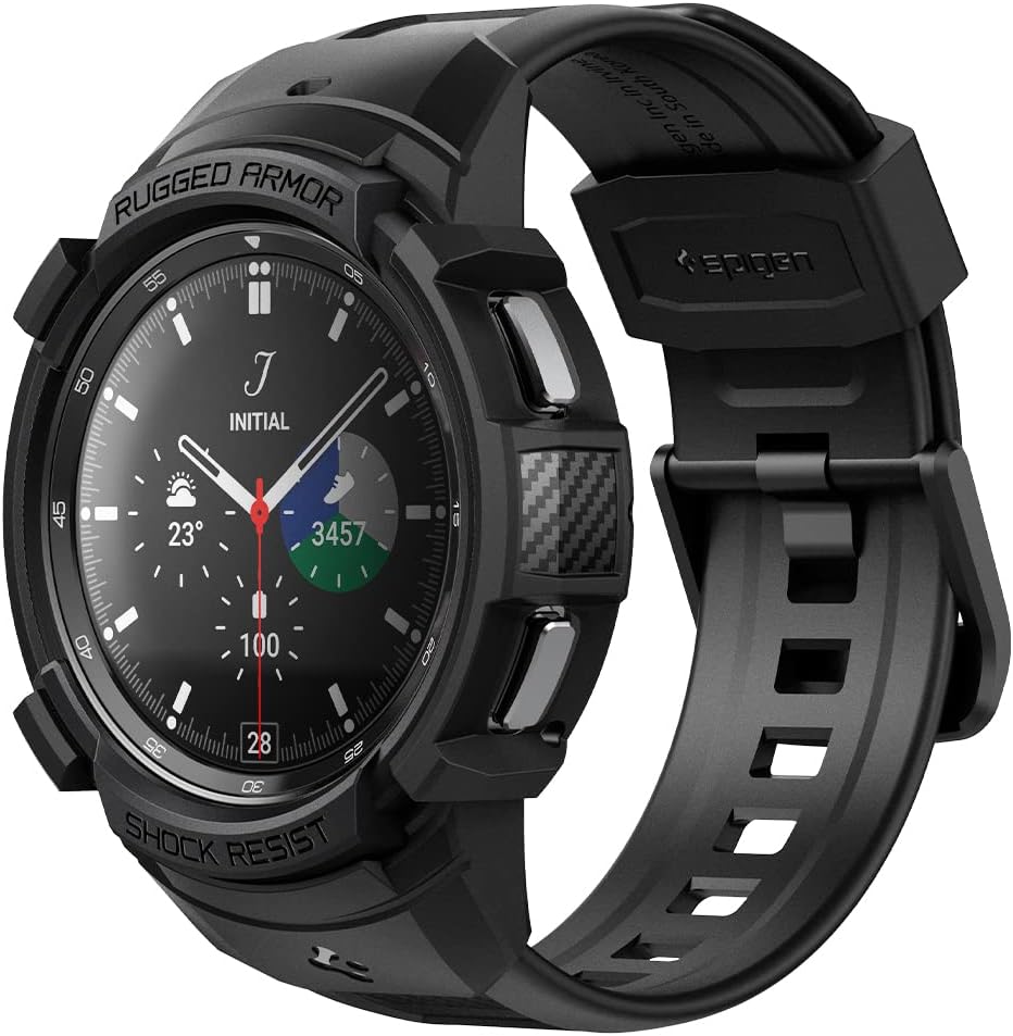 Spigen Rugged Armor Pro Designed for Galaxy Watch 4 Classic Case with Band 46mm (2021) - Black