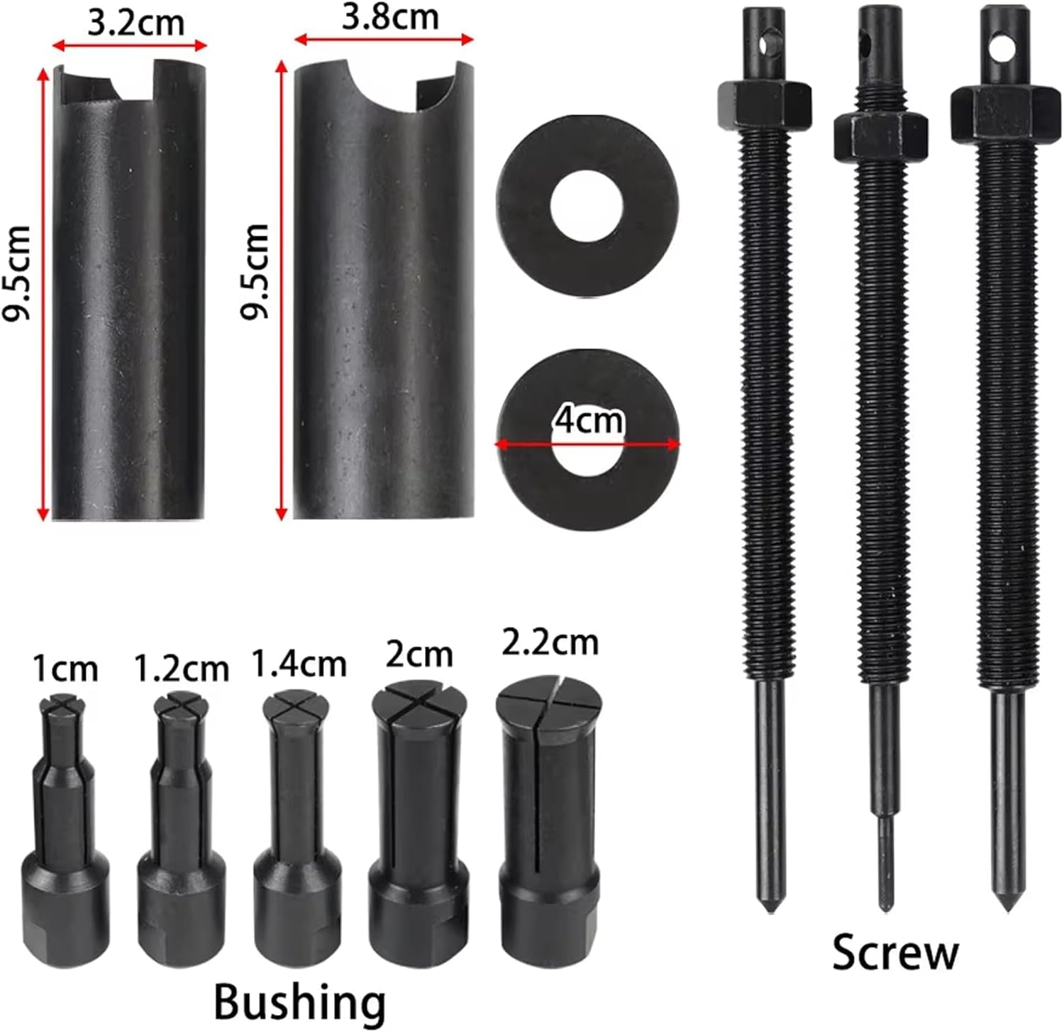 Extracteur de roulement intérieur de moto de 9 à 23 mm avec étui de moulage par soufflage portable - Extracteur de roulement intérieur - Kit d'extracteur de roulement de roue avec 5 collets