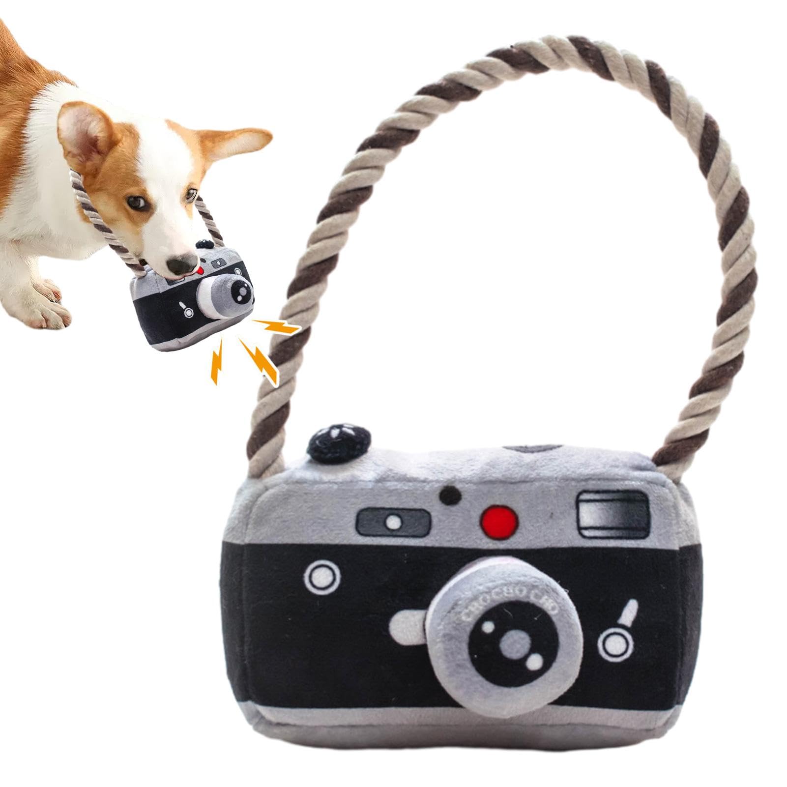 Dog Chew Toys for Aggressive Chewers, Plush Chew Toys for Dogs, Squeaky Dog Toy, Squeaky Dog Toy, Camera Shaped Plush Toy