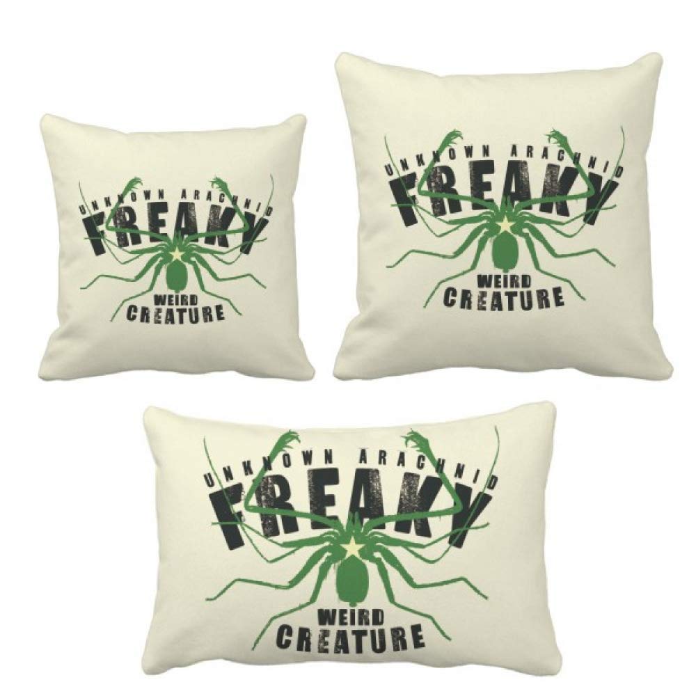Housse de coussin araignée verte au motif graphique pour décoration