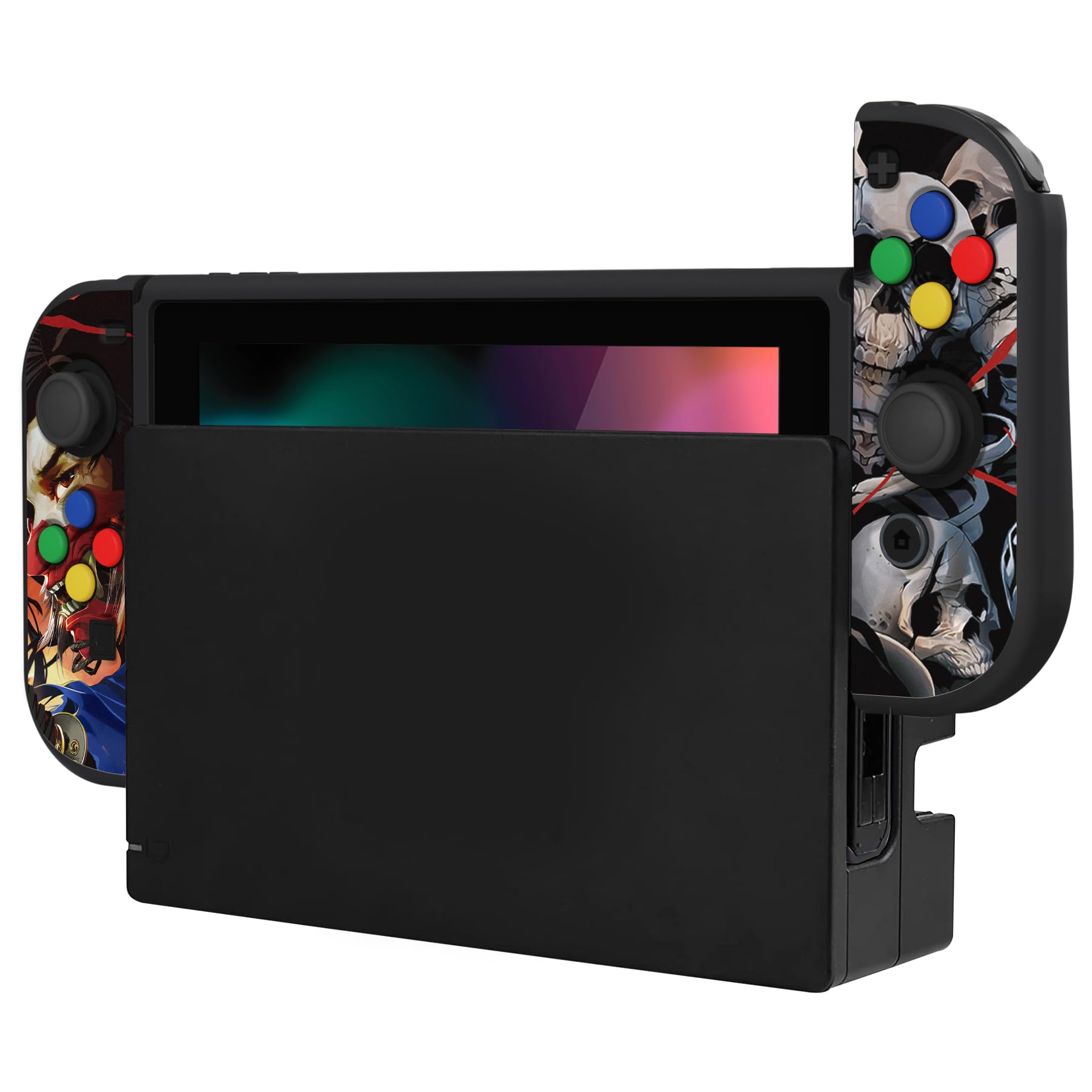 playvital ZealProtect - Custodia protettiva morbida per Nintendo Switch, protezione flessibile per Switch con pellicola protettiva in vetro temperato, impugnature per pollice e tappi per pulsanti ABXY