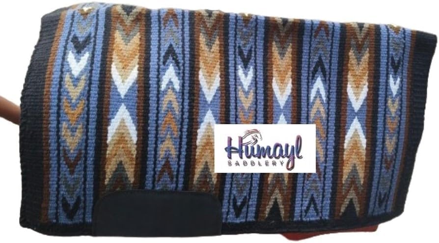 Saddlery Saddle Pad/Blanket for Horses Western Show Horse Saddle Blanket New Zealand Design Handmade Wool Saddle Blanket Top Wool Saddle Pad Regular Size : 34" L x 36" W x 1" inches, VfB