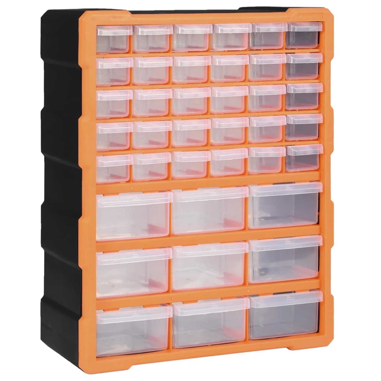 Gecheer Organizador de Herramientas con 39 Cajones - PP, 38x16x47 cm, Naranja y Negro, No Requiere Montaje Modelo YHSLRZJ-147585ES