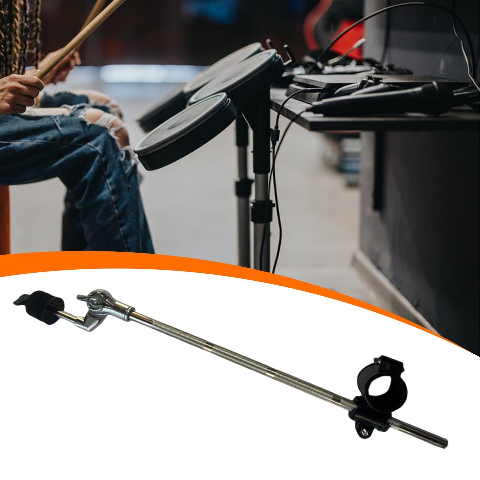 Supporto per Braccio Piatto Attacco Hardware per Batteria Elettronica Braccio di Montaggio Piatto Regolabile Supporto per Braccio Piatto per Percussio, Lungo
