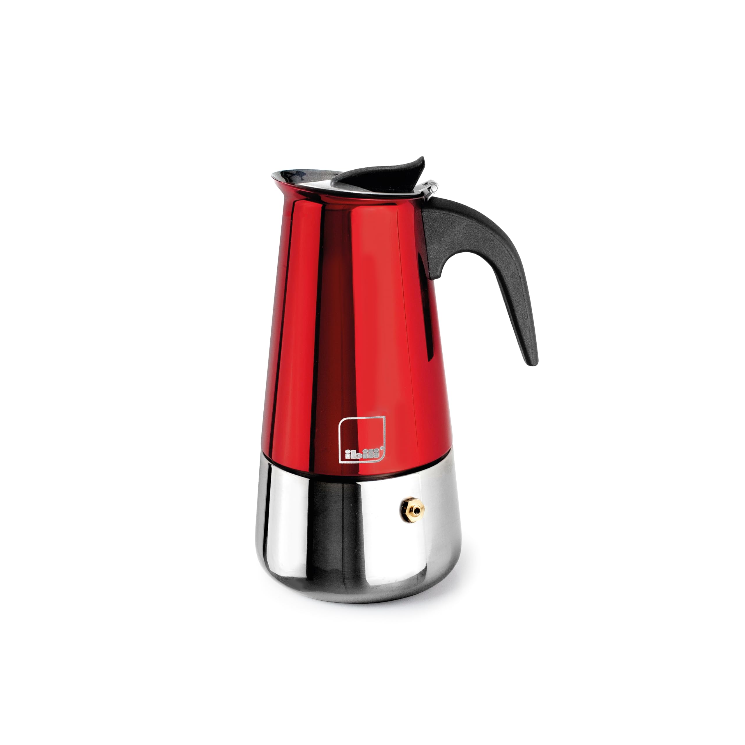 IBILI Moca Rosso espresso machine, 6 cups, 280 ml, Stainless steel, Suitable for induction