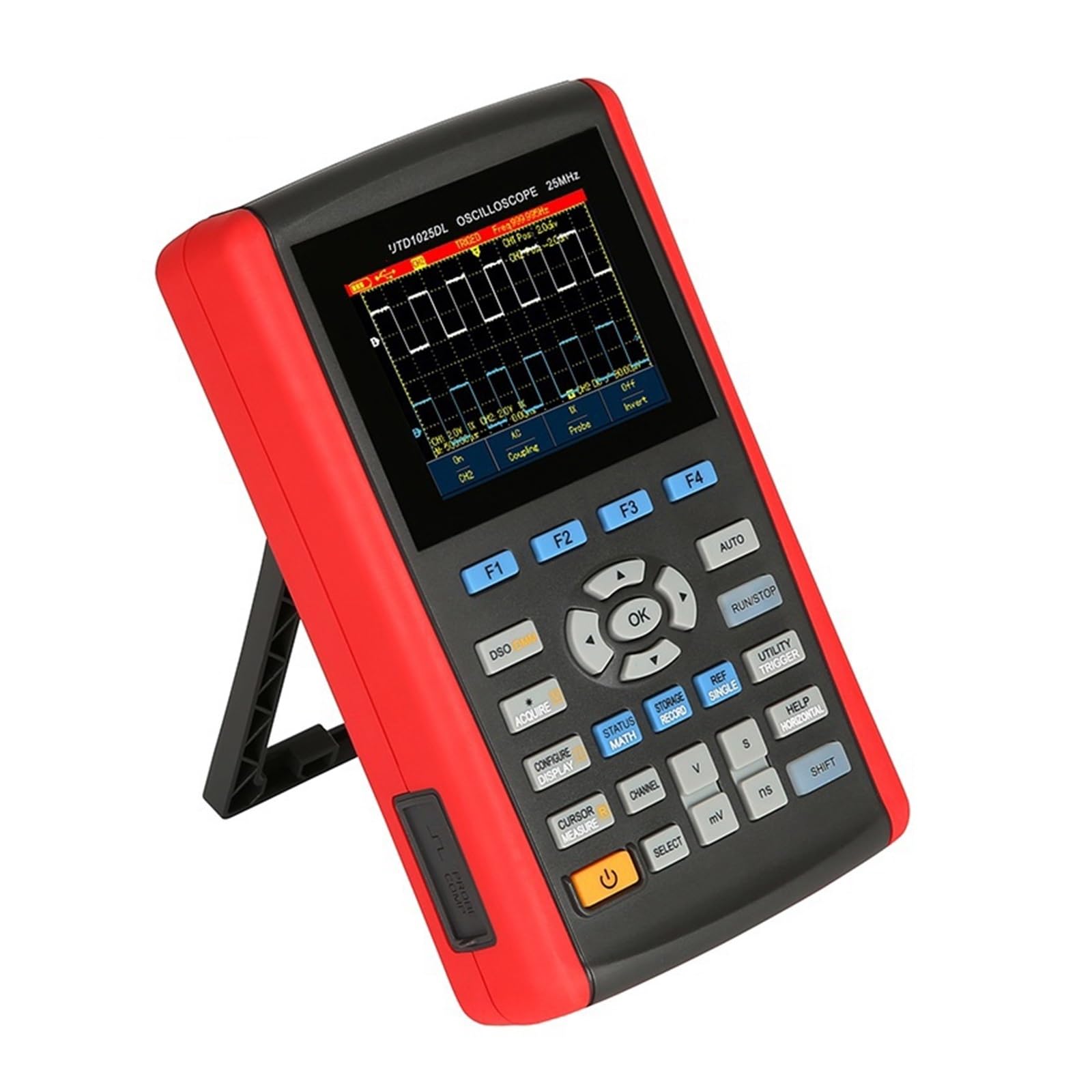 Oscyloskopy laboratoryjne, Ręczny oscyloskop z pamięcią masową 3,5-calowy wyświetlacz LCD 50 MHz 250 MS/s Mini USB Oscyloskop z automatyczną skalą,Dokładny Pomiar(1050DL)
