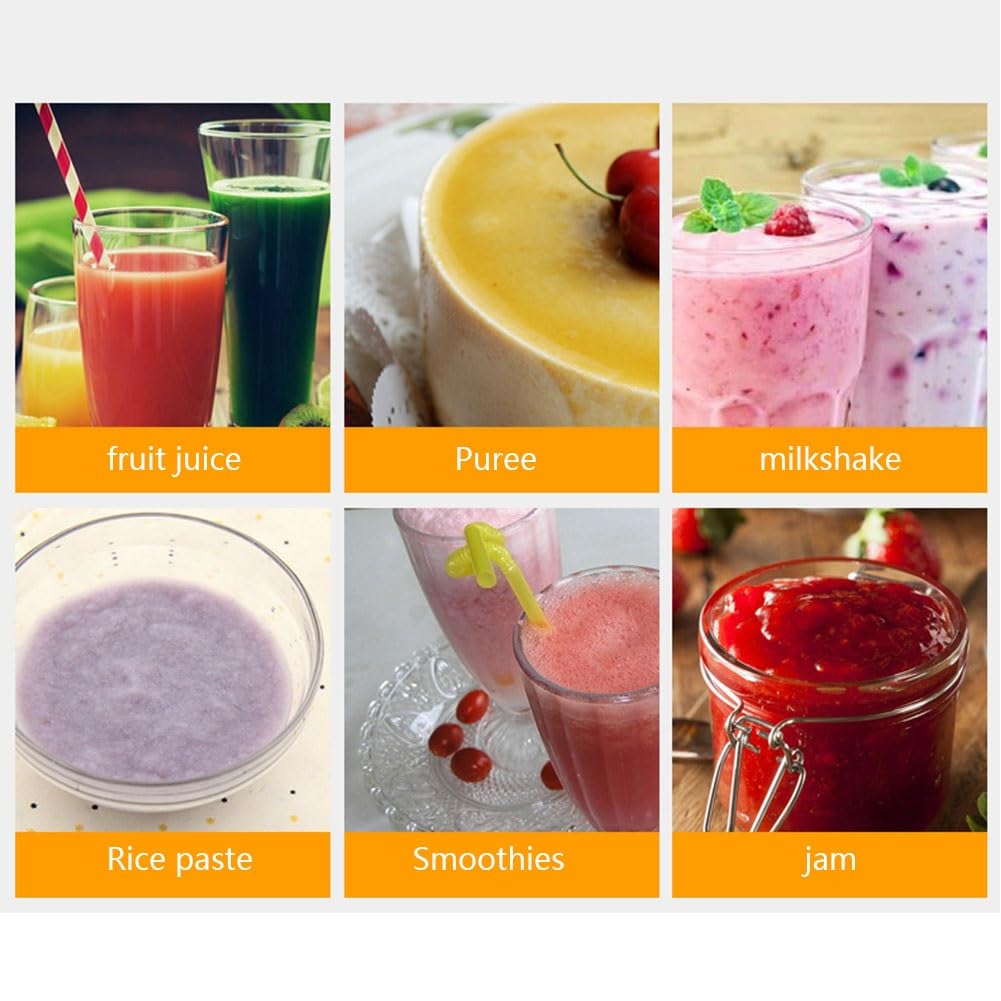 PAHION Mini Frullatore Juicer Portatile Smoothie Maker Juicer Blender con 6 Lame Frullatore Personale Ricaricabile USB per Frutta, Verdura, Smoothie, Milkshake 480ML (Color : White)