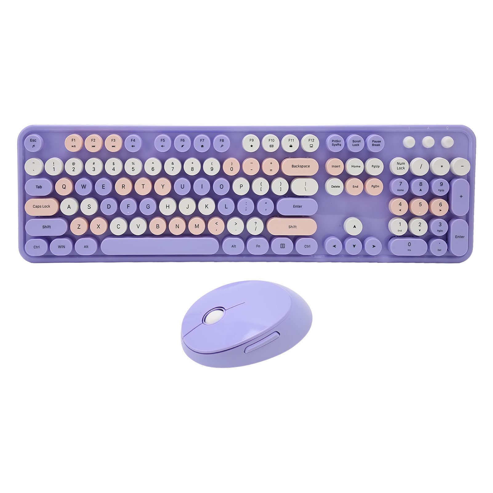 Bezprzewodowa Klawiatura i Mysz Combo Retro Maszyna do Pisania 2,4 GHz Pełnowymiarowa Klawiatura do Pisania 3 Regulowane DPI Mysz dla Systemu Operacyjnego 10/8/7/XP/Vista Port USB 2.0 do