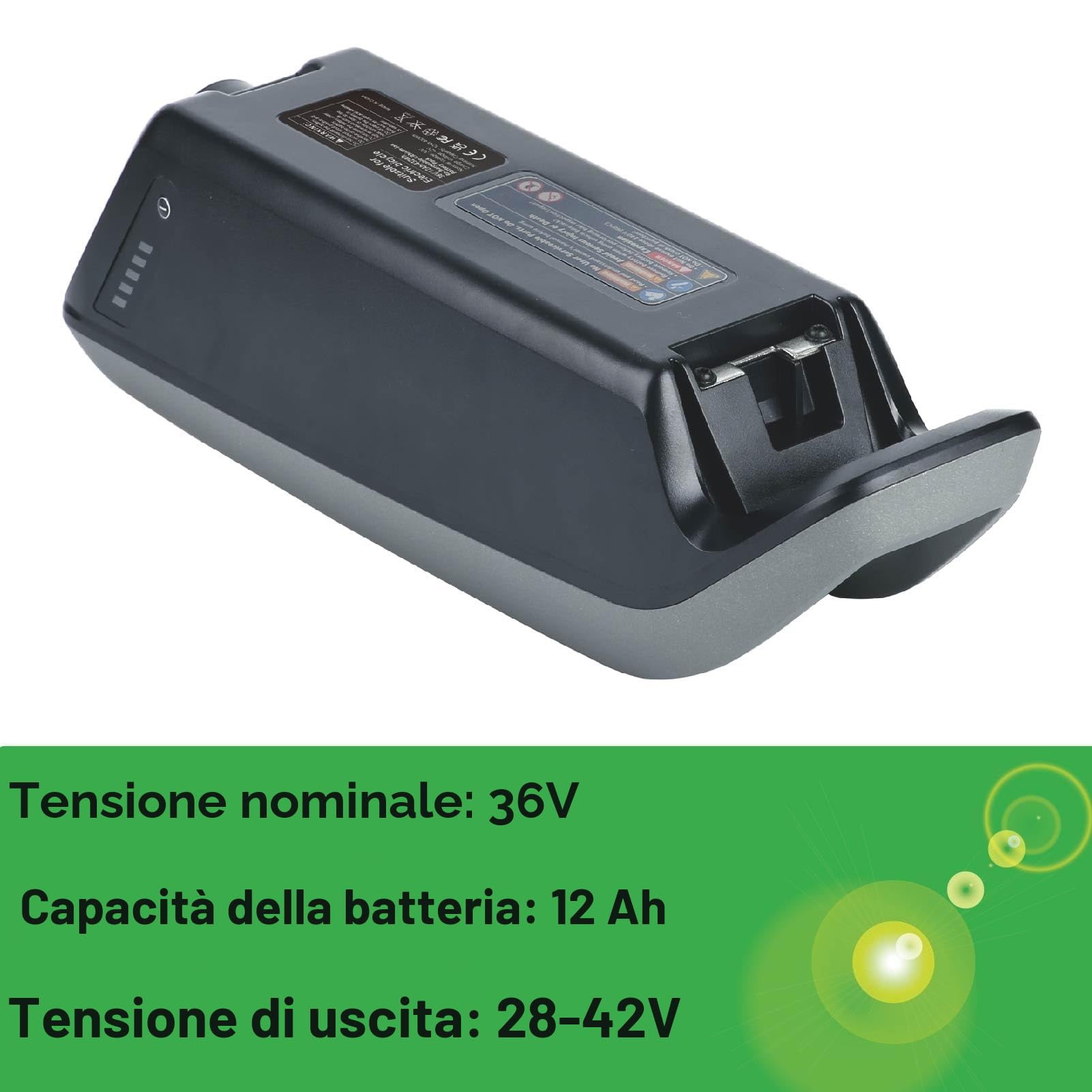 Batteria per e-Bike 36 V 12 Ah agli ioni di litio, sostitutiva per Bosch PowerPack 400, sistema Smart Frame
