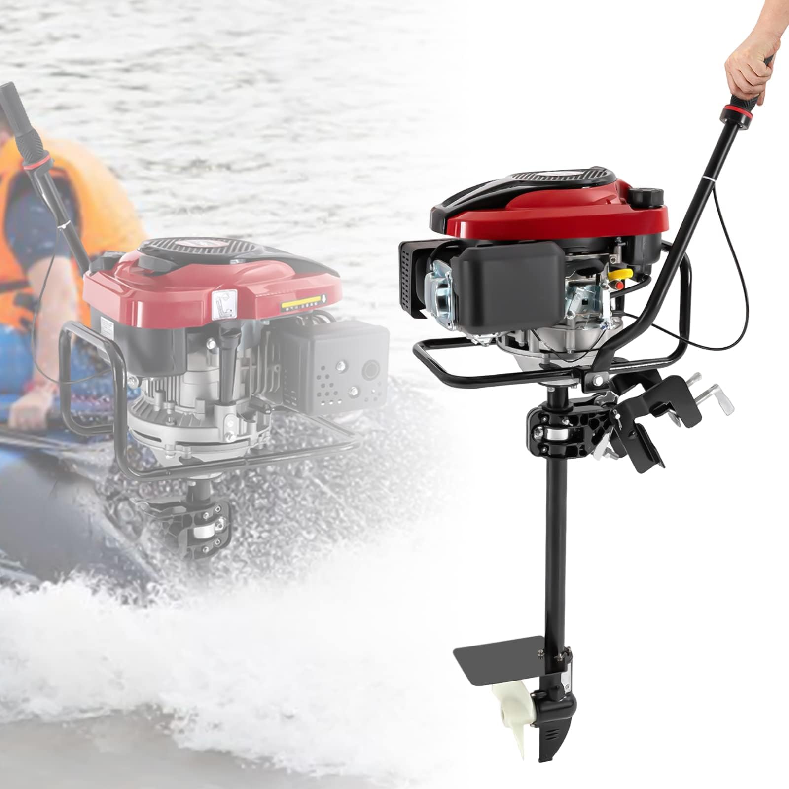 4-suwowy silnik zaburtowy 8HP 196cc chłodzony powietrzem silnik benzynowy do pontonów, łodzi rybackich i małych jednostek pływających