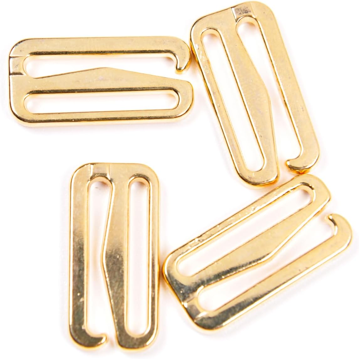 Porcelynne Gold Metal Alloy Replacement Bra Strap Slide Hook - 3/4" (19mm) Opening - 2 Pairs (4 Pieces)