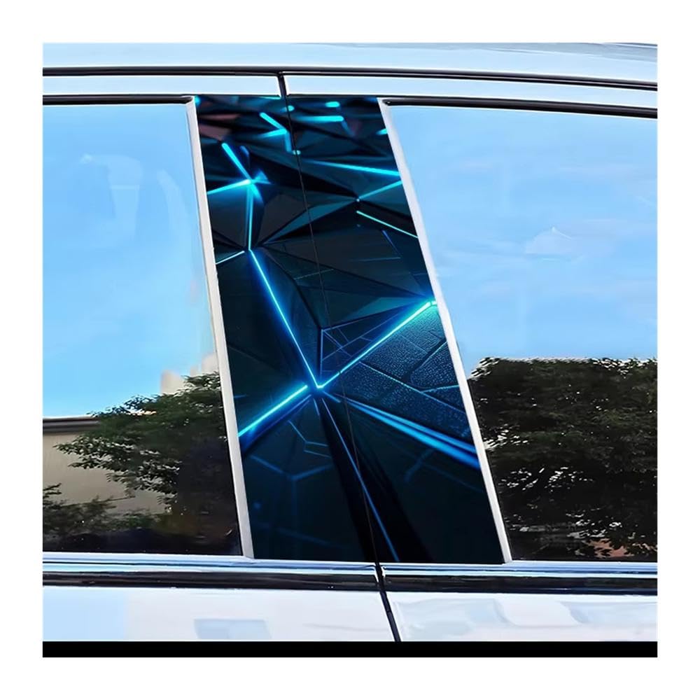 Bertdcx One Color Car Center Pillar Protection Stickers Geometry Pattern Scratch Resistant Film Auto Parts