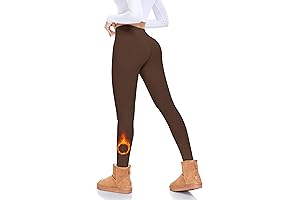Warm and Cozy Comfort: FULLSOFT Fleece Lined Brown Leggings