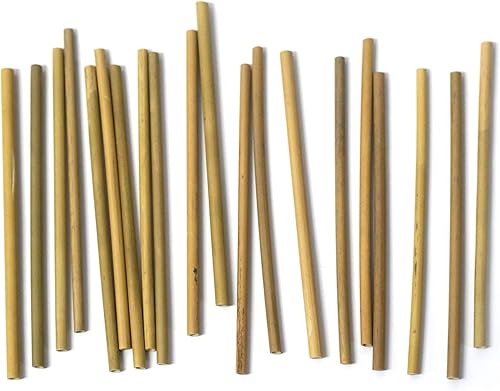 Miniatura 2 de IA Crafts Palitos de bambú, pajitas de bambú, suministros de manualidades de estacas de bambú, para manualidades y bricolaje, color bambú natural,