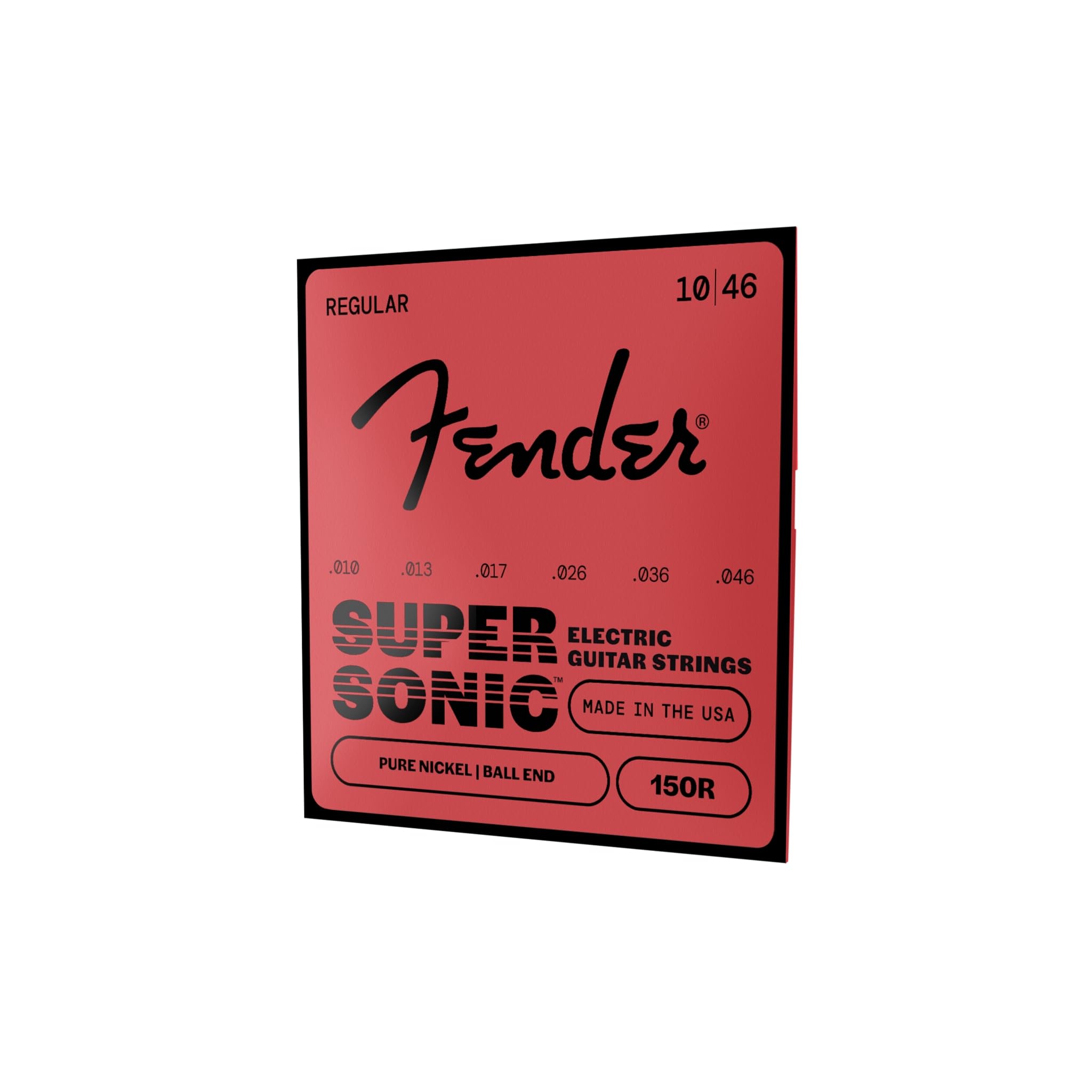 Fender Original 150 Electric Guitar Strings, Pure Nickel Wound, Ball End, 150R .010-.046 Gauges, (6)