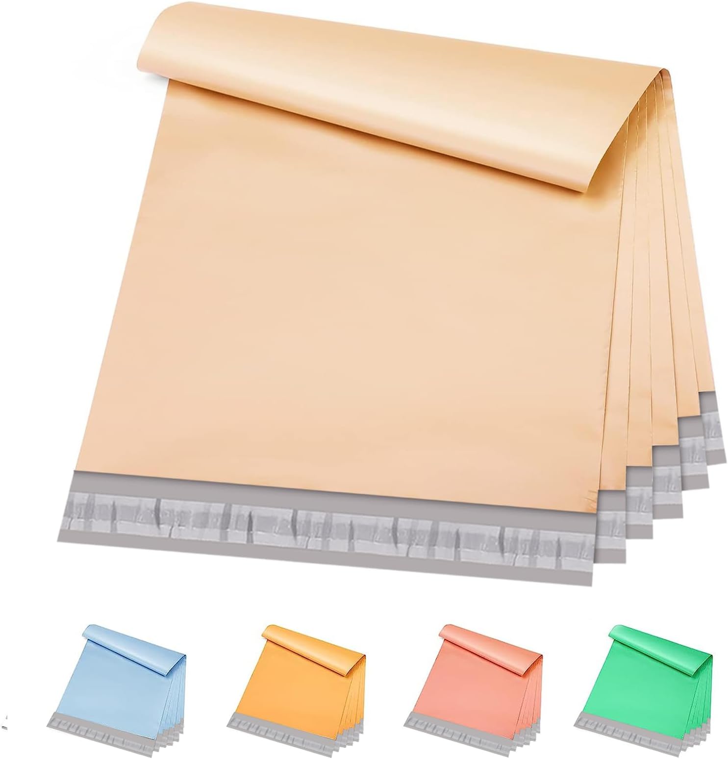 Metronic Poly Mailers 10x13 100 Pcs | Medium Size Shipping Bags for Clothes | Large Poly Mailer Bags, Shipping Envelopes, Mailing Bags for Small Business, Strong Adhensive Poly Bags Beige