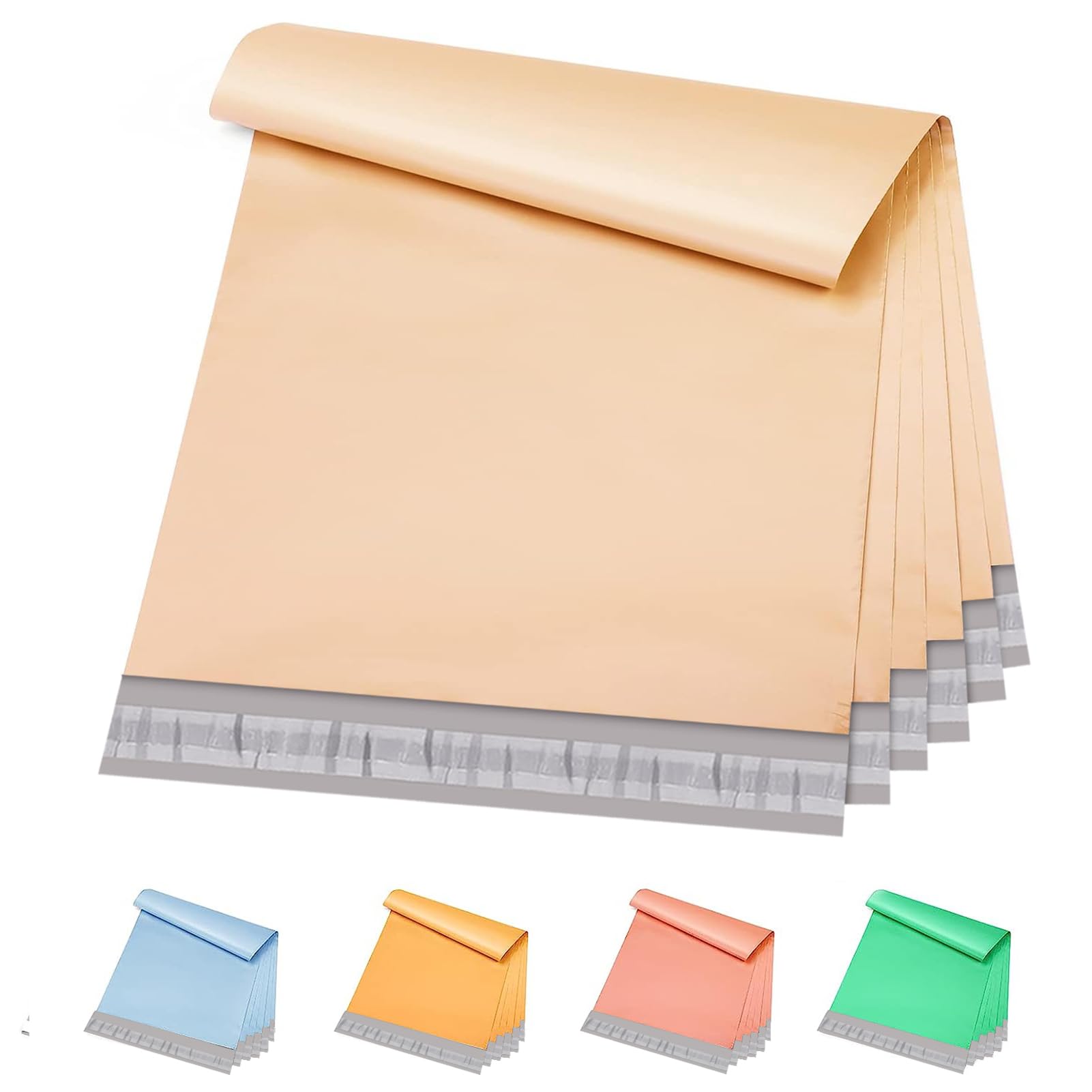 Metronic Poly Mailers 10x13 100 Pcs | Medium Size Shipping Bags for Clothes | Large Poly Mailer Bags, Shipping Envelopes, Mailing Bags for Small Business, Strong Adhensive Poly Bags Beige