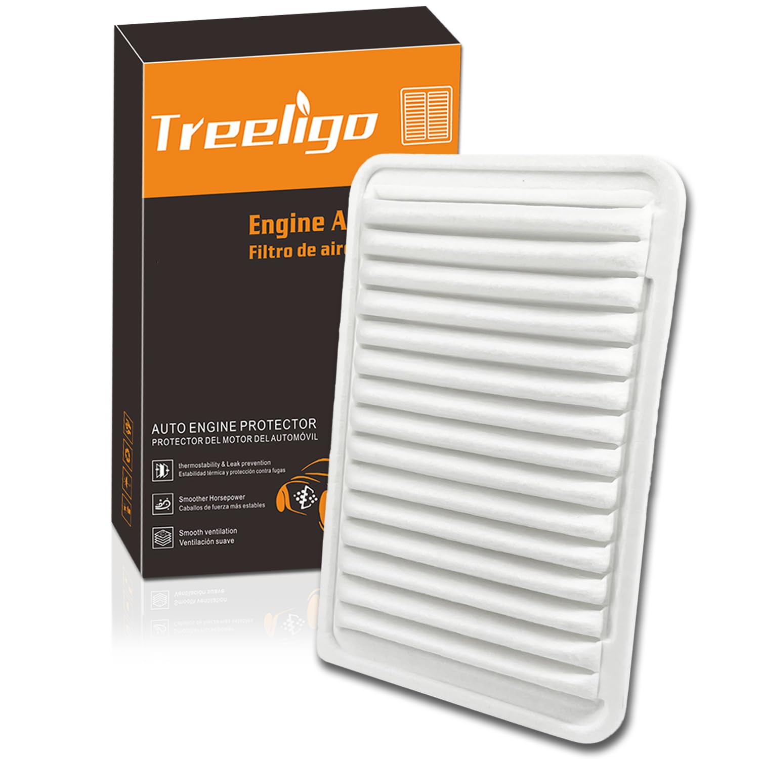 TreeligoCA10171 Engine Air Filter, Replacement for Select Toyota Models, Premium Air Filter w/Non-Woven 99% Air Purification, Provides Up to 12 Months/12,000 Miles Filter Protection