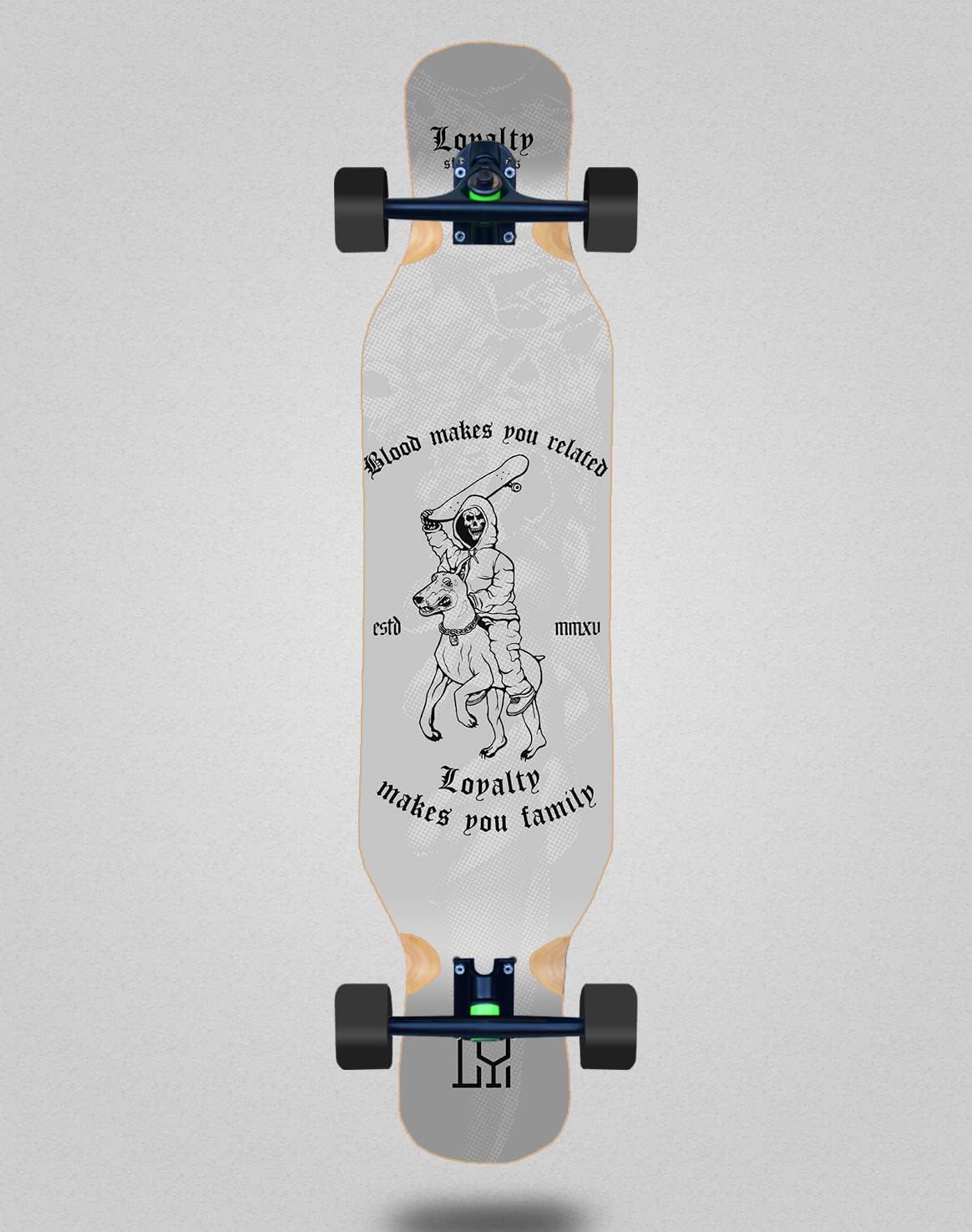 Loyalty Skate Skateboard, Longboard, 46 x 10 cm, Grau