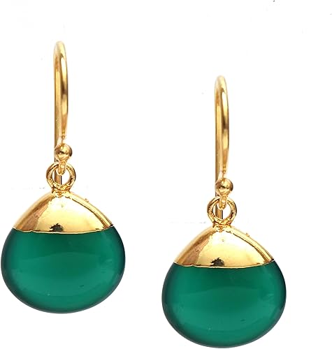 Miniatura 2 de Gempires - Pendiente de gancho de pera natural, pendiente de meditación, joyería hecha a mano, regalo para ella