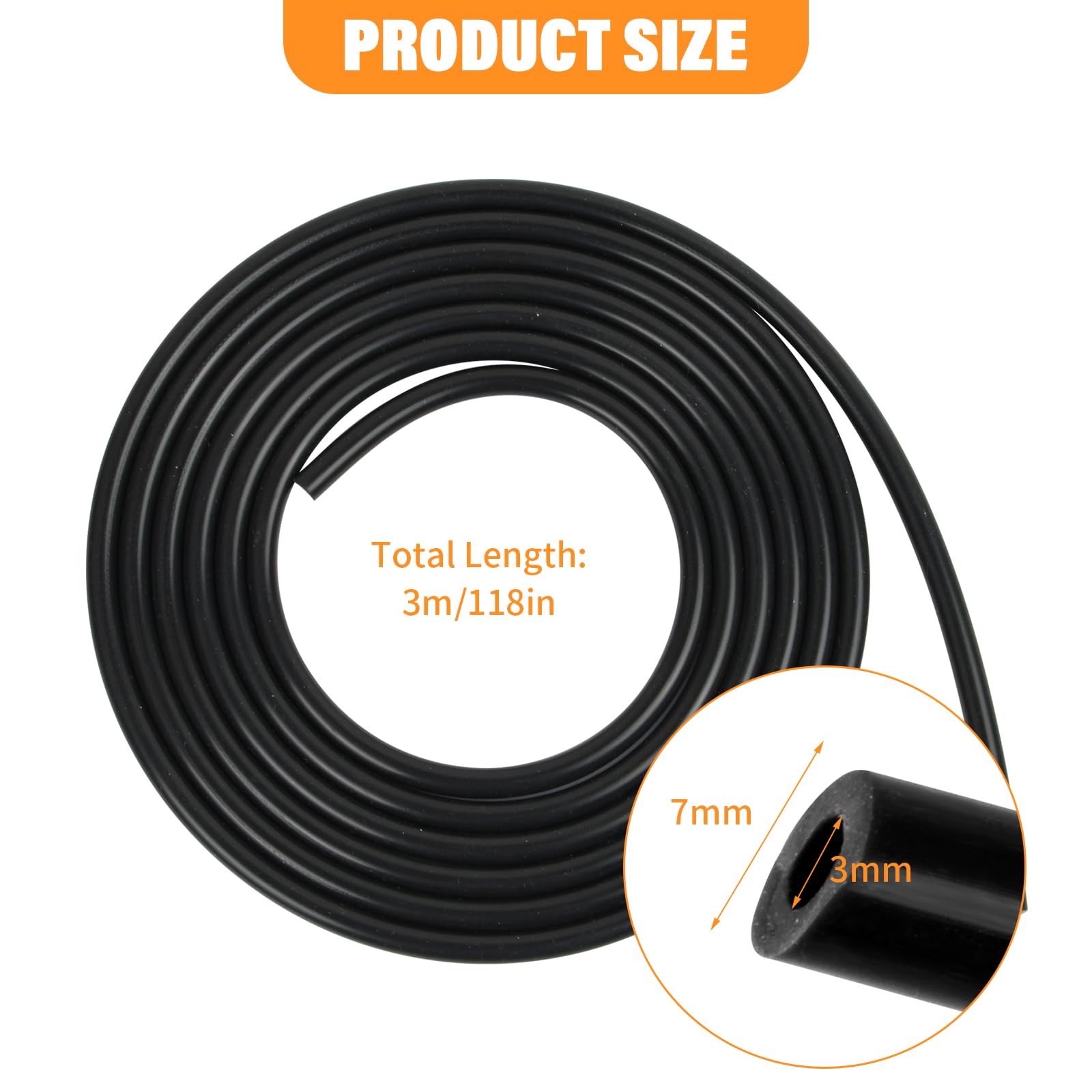 Tubo In Silicone Per Auto - 3 Metri, Diametro 4mm Interno, Per Vuoto, Radiatore, Benzina - Foto 10