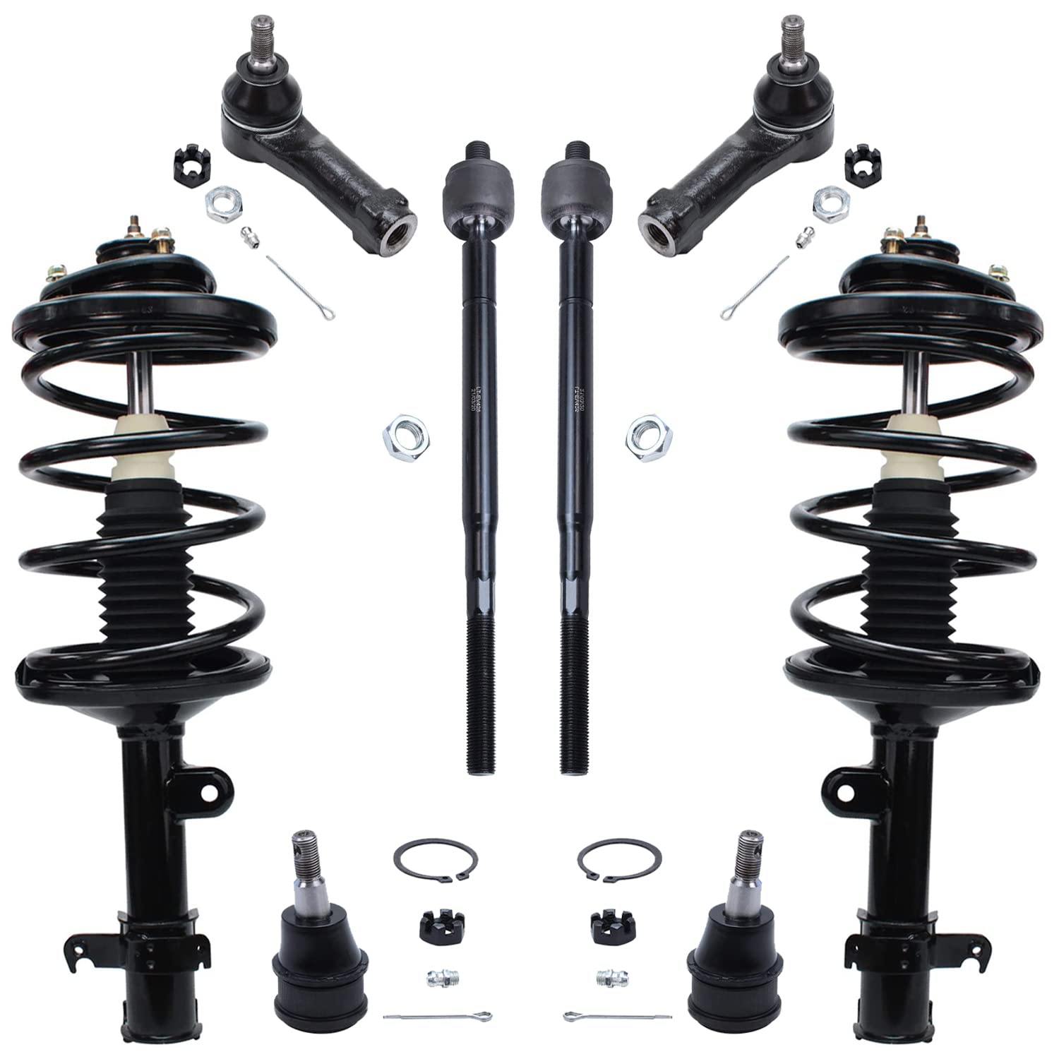 Detroit Axle - 8PC Front Quick Install Struts and Coil Springs w/Front