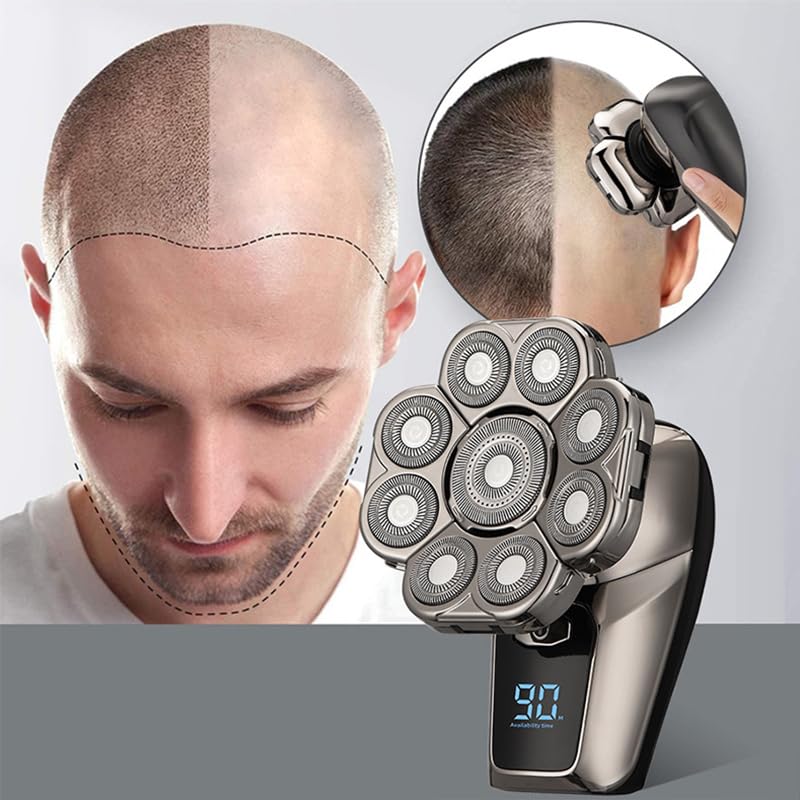I-clean 9D Head Shavers for Bald Men, 6-in-1 Electric Razor, Waterproof Wet/Dry, Cordless Rechargeable, LED Display