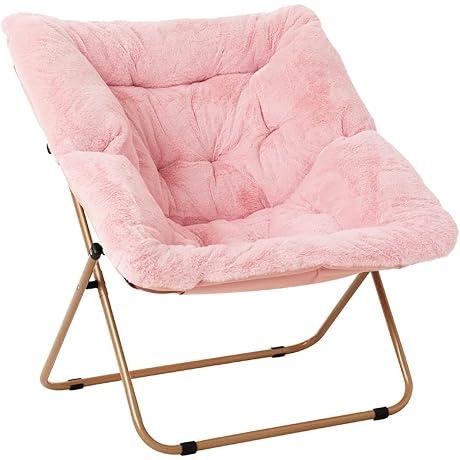 Tiita Comfy Saucer Chair: Luxe Pink Retreat for Relaxation and Style